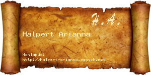 Halpert Arianna névjegykártya
